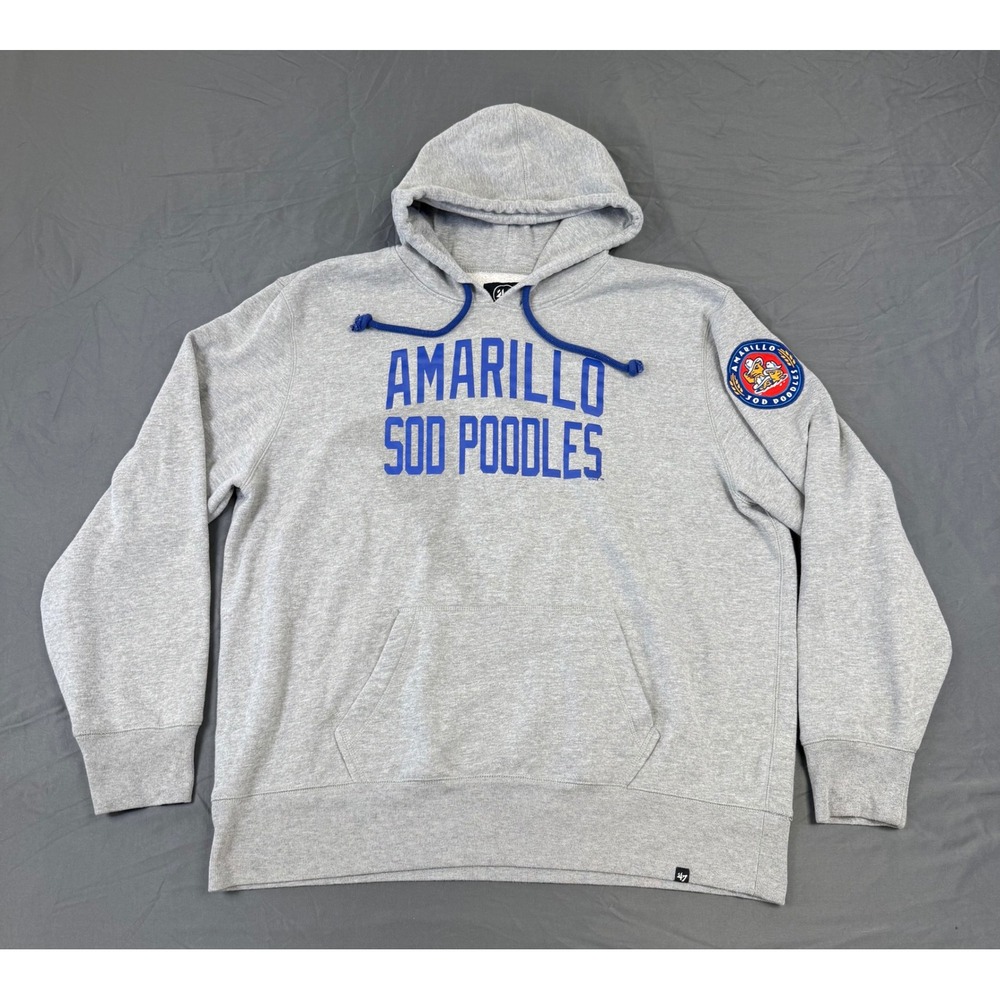 '47 Brand Amarillo Sod Poodles MiLB Mens 3XL Gray Hoodie Sweatshirt Pullover
